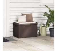 vidaXL Garden Storage Box with Seat Cushion Brown 125 L PP