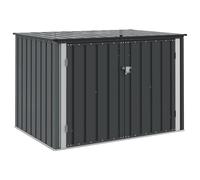 Large Metal Garden Storage Box Lockable Steel Outdoor Tool Chest Black