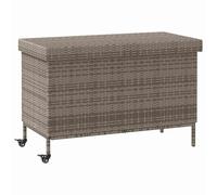 Garden Storage Box with Wheels Patio Tool Chest Cushion Box Poly Rattan vidaXL