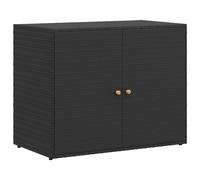 Vidaxl Garden Storage Cabinet Black 100X55.5X80 Cm Poly Rattan