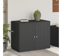 Garden Storage Cabinet 100x55.5x80 cm Poly Rattan Organiser Black/Grey vidaXL