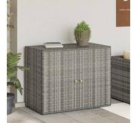 Garden Storage Cabinet 100x55.5x80 cm Poly Rattan Organiser Black/Grey vidaXL