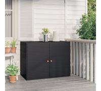 (black) vidaXL Garden Storage Cabinet 100x55.5x80 cm Poly Rattan Organiser Black/Grey