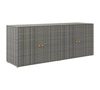 Garden Storage Cabinet 198x55.5x80 cm Poly Rattan Organiser Black/Grey vidaXL
