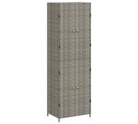 Garden Storage Cabinet 59x40x180 cm Poly Rattan Organiser Black/Grey vidaXL