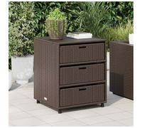 Garden storage cabinet Brown 55x59x69 cm PE Rattan 3-Drawer Outdoor Unit Sturdy