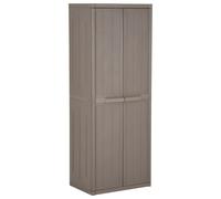 Garden Storage Cabinet Brown 65x45x172 cm PP Wood Look
