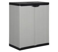 Garden Storage Cabinet Grey Black 68x40x85cm PVC PP Plastic Lockable Padlockable
