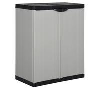 vidaXL Garden Storage Cabinet with 1 Shelf Grey&Black Cupboard Utility Cabinet