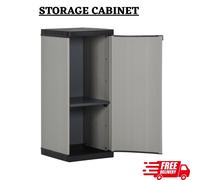 Vidaxl Garden Storage Cabinet With 1 Shelf Grey And Black 35X40X85 Cm