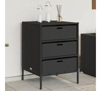 vidaXL Garden Storage Cabinet, Outdoor Poly Rattan Box with 3 Drawers - Beige