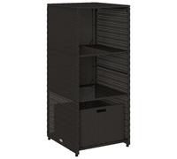 (black) vidaXL Garden Storage Cabinet Outdoor Storage Box Cupboard Black Poly Rattan