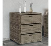 vidaXL Garden Storage Cabinet Outdoor Storage Box Cupboard Grey Poly Rattan