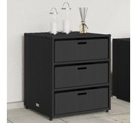 vidaXL Garden Storage Cabinet Black 55x59x69 cm Poly Rattan
