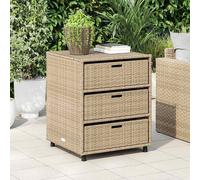 Garden Storage Cabinet Outdoor Tool Storage Box Cupboard Poly Rattan vidaXL