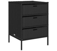 vidaXL Garden Storage Cabinet Black 55x59x80 cm Poly Rattan