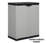vidaXL Garden Storage Cabinet with 1 Shelf Grey&Black Cupboard Utility Cabinet