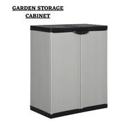 vidaXL Garden Storage Cabinet with 1 Shelf Grey&Black Cupboard Utility Cabinet