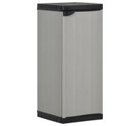vidaXL Garden Storage Cabinet with 1 Shelf Grey and Black Utility Cabinet Rack