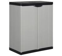 Garden Storage Cabinet with 1 Shelf Grey&Black Cupboard Utility vidaXL