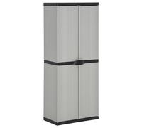vidaXL Garden Storage Cabinet with 3 Shelves Grey&Black 68x40x168 cm