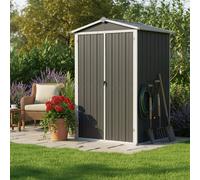 Vidaxl Garden Shed Grey 116X45X175 Cm Galvanised Steel