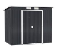 Garden Storage Shed 7x4FT Metal Double Doors Outdoor Tool Store Steel Grey