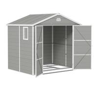 Garden Storage Shed 8x6FT Metal Foundation Kit Ventilated Utility Steel Grey