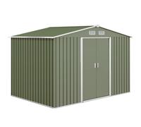 Garden Storage Shed 9x6FT Metal Tool Bike Bin Store Foundation Frame Green