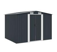 Garden Storage Shed Anthracite Steel 257x205x178cm Tool House Cabin vidaXL