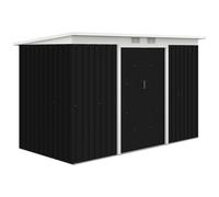 Garden Storage Shed Dark Grey 280x130x172cm Galvanised Steel Double Doors 2Vents