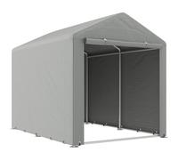 Garden Storage Shed Light Grey 1.6x2.18m Galvanised Steel & PE Cloth Portable UK