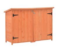 Garden Storage Shed Natural Pine Plywood 128x42x91 cm Waterproof Roof Open Lid