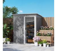 Outsunny 5 x 3ft Garden Storage Shed Sliding Door Sloped Roof Tool - Grey | TJ Hughes