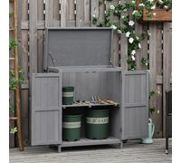 Garden Storage Shed Tool Wooden Box w/ Hinged Roof 74x43x88cm, Grey Outsunny Dark Grey One Size