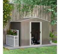 Garden Storage Shed w/ Double Sliding Door Outdoor Light Grey Outsunny