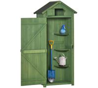 Outsunny Wooden Garden Storage Shed Tool Storage Box, 77 X 54 X 179 Cm, Green