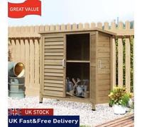 Garden Storage Unit Solid Fir Wood Garage Organisation Sturdy Cabinet Outdoor