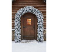 Garden Store Direct 220Cm Wide Curved Double Christmas Door Arch - Snow Flocked