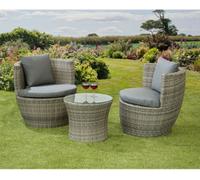 Garden Store Direct Bottle Bistro Set Aluminium - Back Cushions - Grey