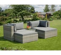 Garden Store Direct Enzo Rattan Lounge 5 Piece Set Mixed Grey With Grey Cushions