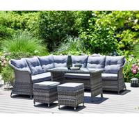 Garden Store Direct Florida L Shape Corner Sofa Rattan Garden Furniture Set With Aluminium Frame