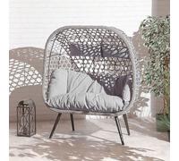 Garden Store Direct Naples Free Standing Double Egg Cocoon Chair In Grey