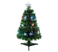 Garden Store Direct Premier Fibre Optic Star Topped Artificial Christmas Tree With Multi Coloured Led Lights 80Cm