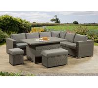 Garden Store Direct Richmond Rattan Aluminium Corner Set With Height Adjustable Table - Grey