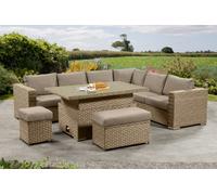 Garden Store Direct Richmond Rattan Aluminium Corner Set With Height Adjustable Table - Natural
