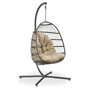 Garden Store Direct Single or Double Folding Hanging Cocoon Egg Chair Swing Seat - Indoor or Outdoor - Perfect for Patio, Garden Deck or Balcony (Single Cocoon)