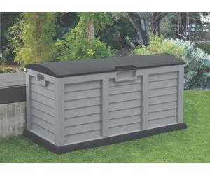 Garden Store Direct Starplast Waterproof Plastic Garden Storage/Cushion Box 440 Litres XL Size Assembled In Minutes, 2 Styles Available (Grey)