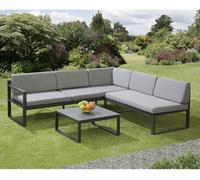 Garden Store Direct Sydney Aluminium Large Corner Lounge Set With Built In Sun Lounger And Coffee Table