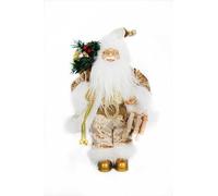 Garden Store Direct Traditional Father Christmas Standing Figures Santa Claus Red/Tartan/Gold/White and Silver - Different Sizes! (30cm Gold)